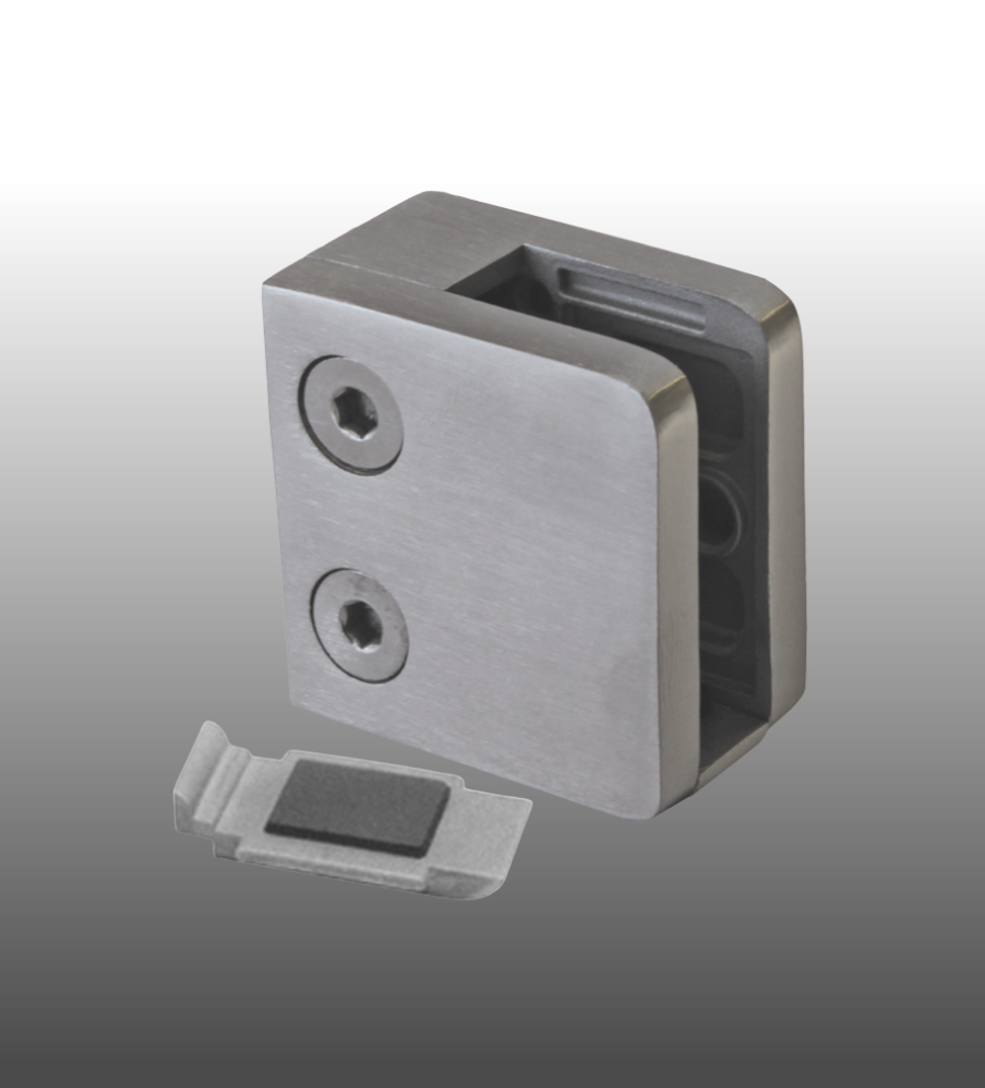 Glashalter G21 Edelstahl 45 mm x 45 mm gerader Anschluss