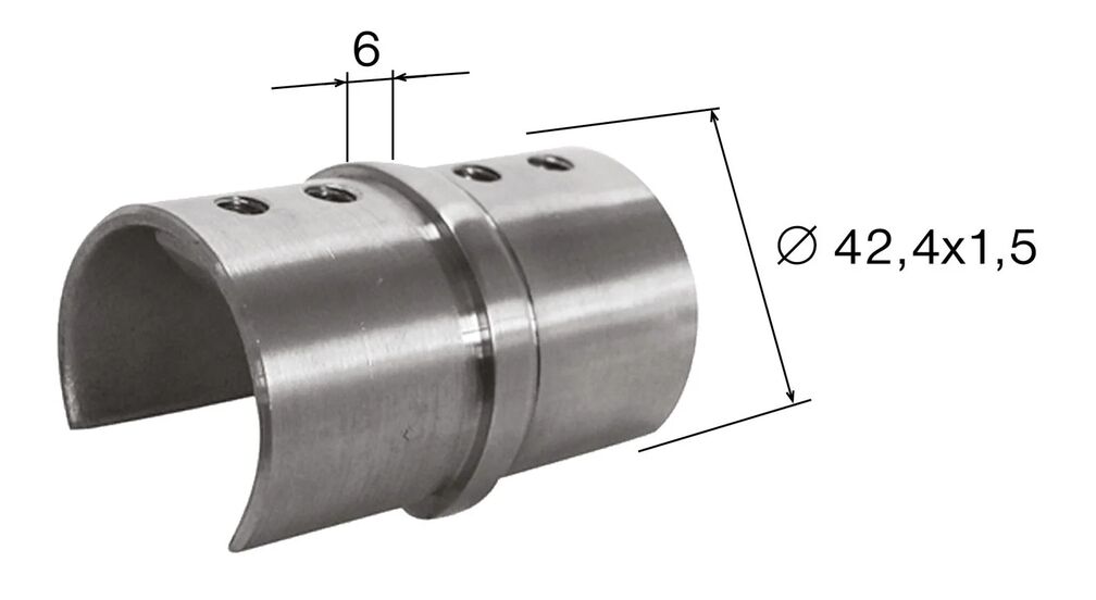 Handlauf Glasgeländer Verbinder für Nutrohr NR-01 Rundrohr Edelstahl