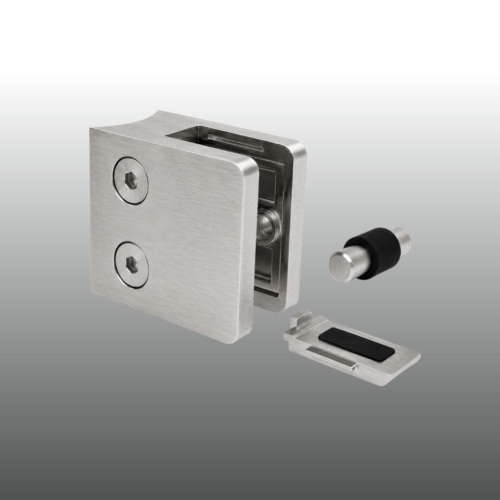 Glashalter B21 Edelstahl 45 mm x 45 mm runder Anschluss