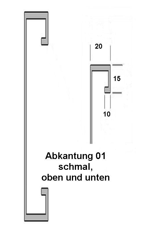 Abkantung 01 schmal, für Lochblechgeländer.