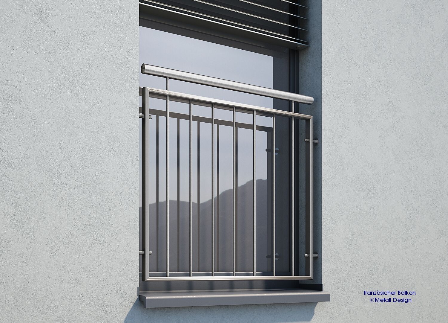 Sonderposten Leibung 890 - 930 mm Französischer Balkon Edelstahl Montage in der Fensteröffnung