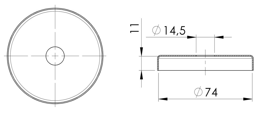 Abdeckrosette für Handlaufträger Edelstahl
